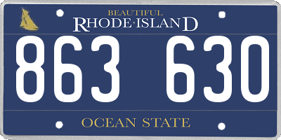RI license plate 863630