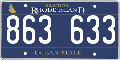 RI license plate 863633