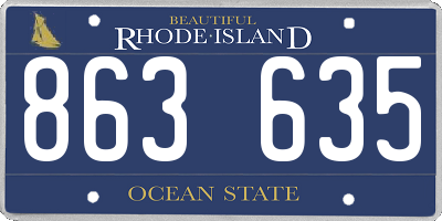 RI license plate 863635