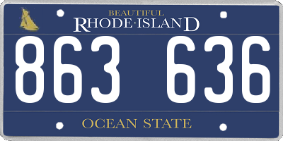 RI license plate 863636