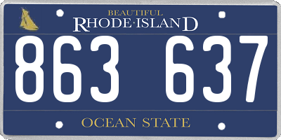RI license plate 863637
