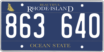 RI license plate 863640