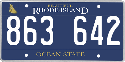 RI license plate 863642