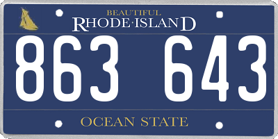 RI license plate 863643
