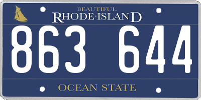 RI license plate 863644