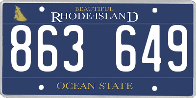 RI license plate 863649