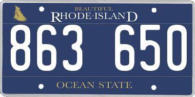 RI license plate 863650