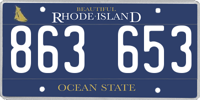 RI license plate 863653
