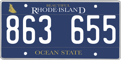 RI license plate 863655