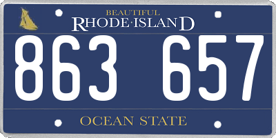 RI license plate 863657