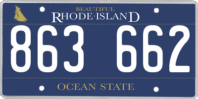 RI license plate 863662