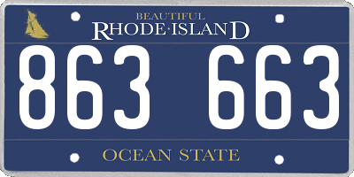 RI license plate 863663