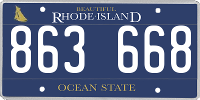 RI license plate 863668