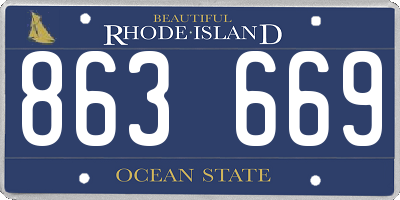 RI license plate 863669