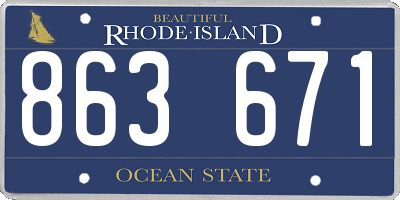 RI license plate 863671