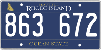 RI license plate 863672