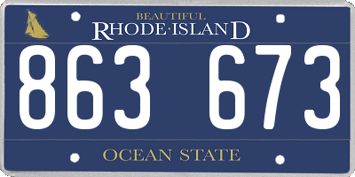 RI license plate 863673