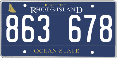RI license plate 863678
