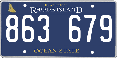 RI license plate 863679