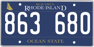 RI license plate 863680