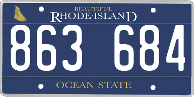RI license plate 863684