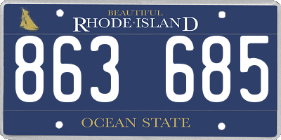 RI license plate 863685