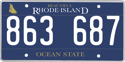 RI license plate 863687