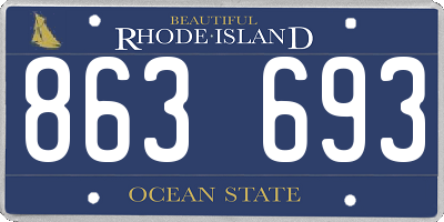 RI license plate 863693