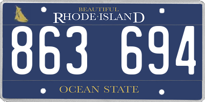 RI license plate 863694