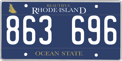 RI license plate 863696