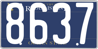 RI license plate 8637
