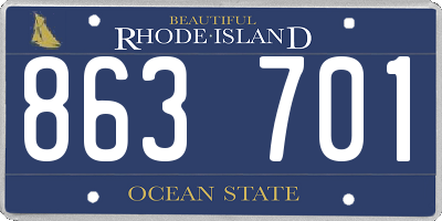 RI license plate 863701