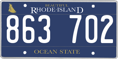 RI license plate 863702