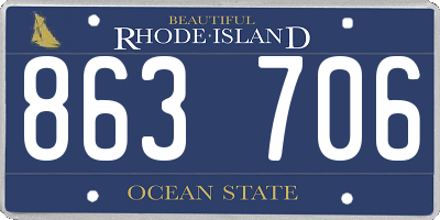 RI license plate 863706