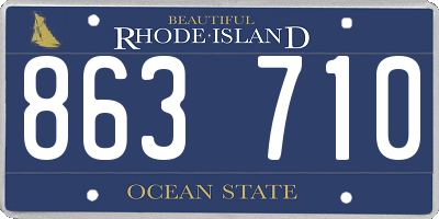RI license plate 863710