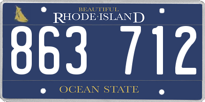 RI license plate 863712