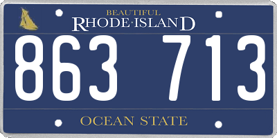 RI license plate 863713