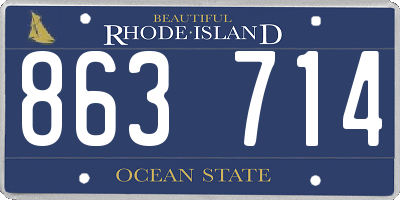 RI license plate 863714