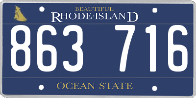 RI license plate 863716