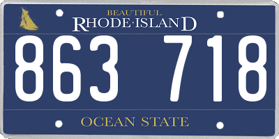 RI license plate 863718