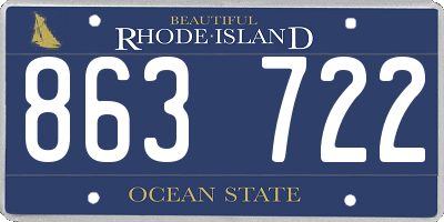RI license plate 863722