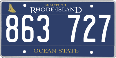 RI license plate 863727