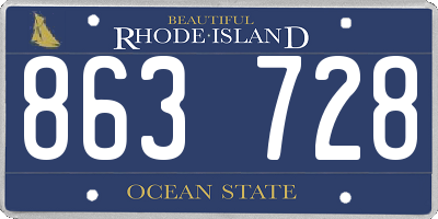 RI license plate 863728