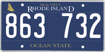 RI license plate 863732