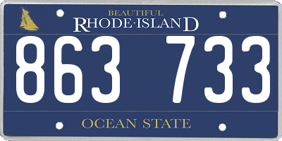 RI license plate 863733