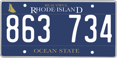 RI license plate 863734