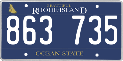 RI license plate 863735