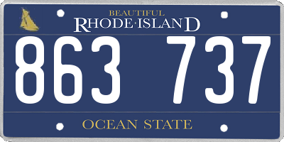 RI license plate 863737