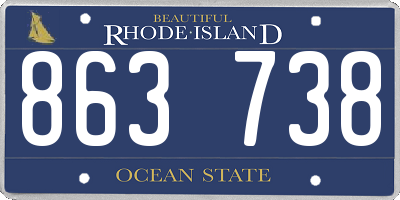 RI license plate 863738
