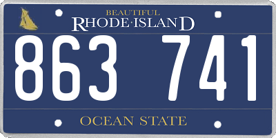 RI license plate 863741